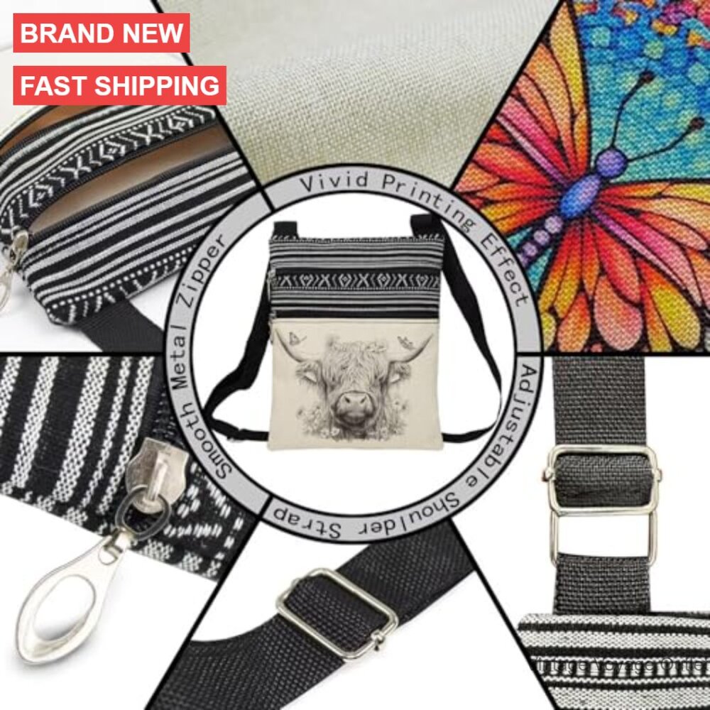 Printed Polyester Crossbody Bag Adjustable Strap … - image 5